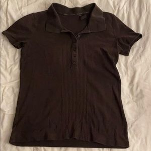 Liz Claiborne brown collared shirt small